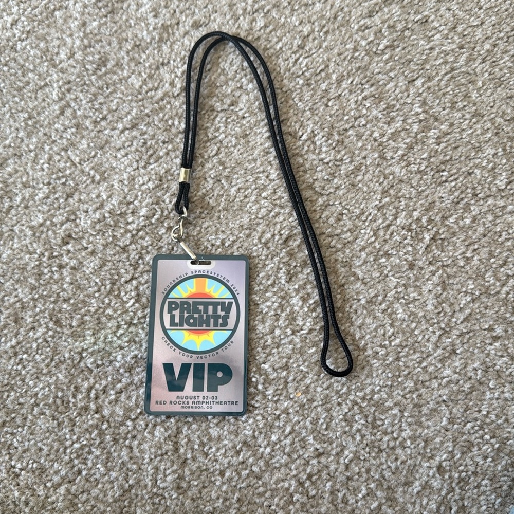 Pretty Lights Holographic VIP Lanyard Red Rocks Amp Aug 2-3 2024 Morrison CO